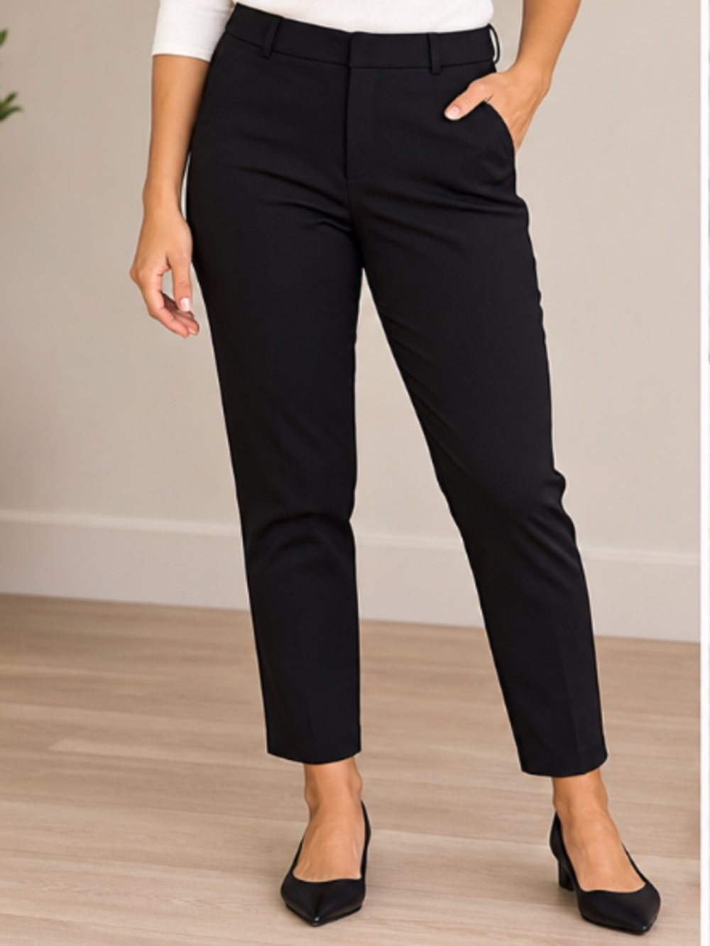 J.Crew Café Capri Pants Size 2 Black 100% Wool Cropped Trousers Pristine
